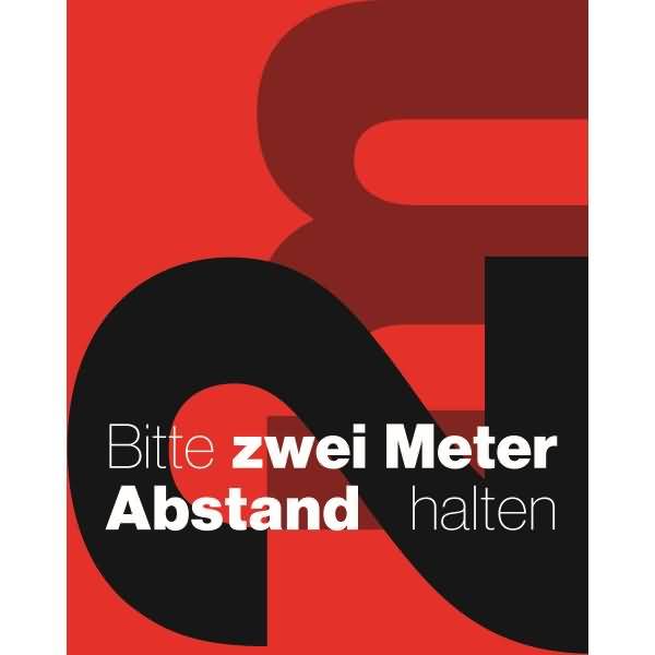 Designmatte Eazycare 'Abstand halten' 120x180cm Design 7