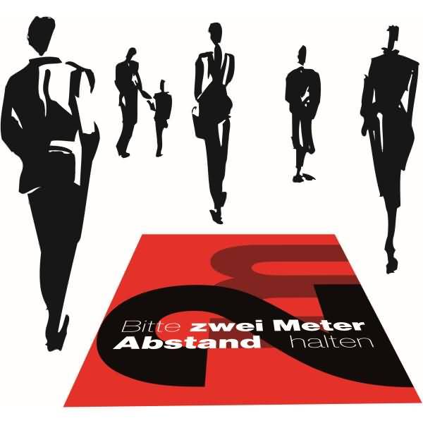 Designmatte Eazycare 'Abstand halten' 120x180cm Design 7