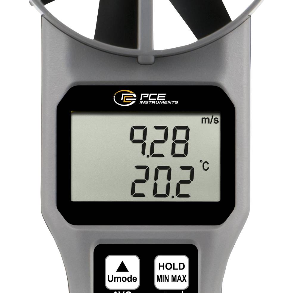 PCE Instruments Anemometer PCE-VA 20 bis 30 m/s |Windgeschwindigkeit |Volumenstrom |Temperatur |Luftfeuchtigkeit uvm.