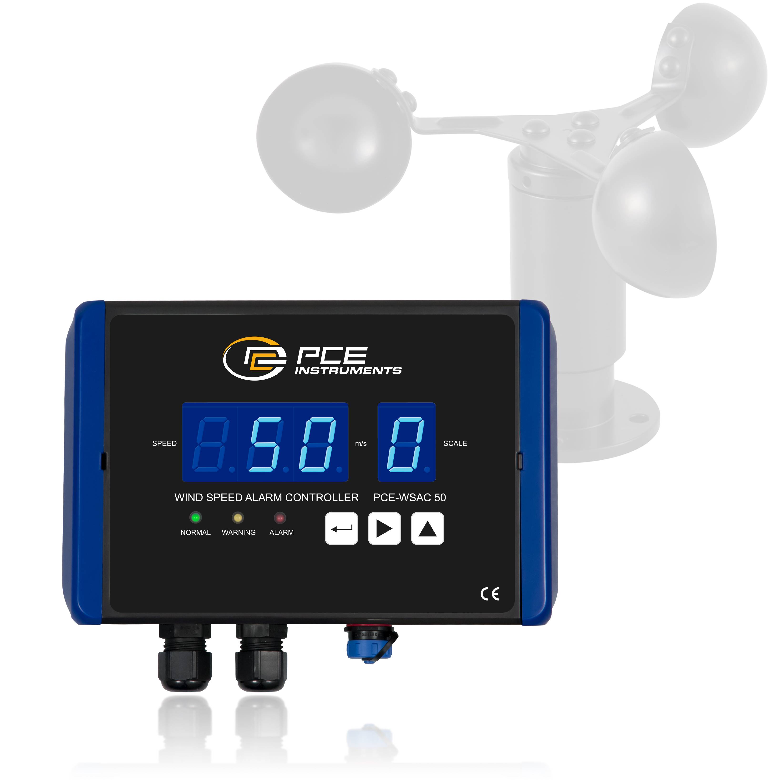 PCE Instruments Anemometer PCE-WSAC 50-110 inkl. ISO-Zertifikat |0...50 m/Sek. |230 V AC |Eingangssignal 4…20 mA |IP66