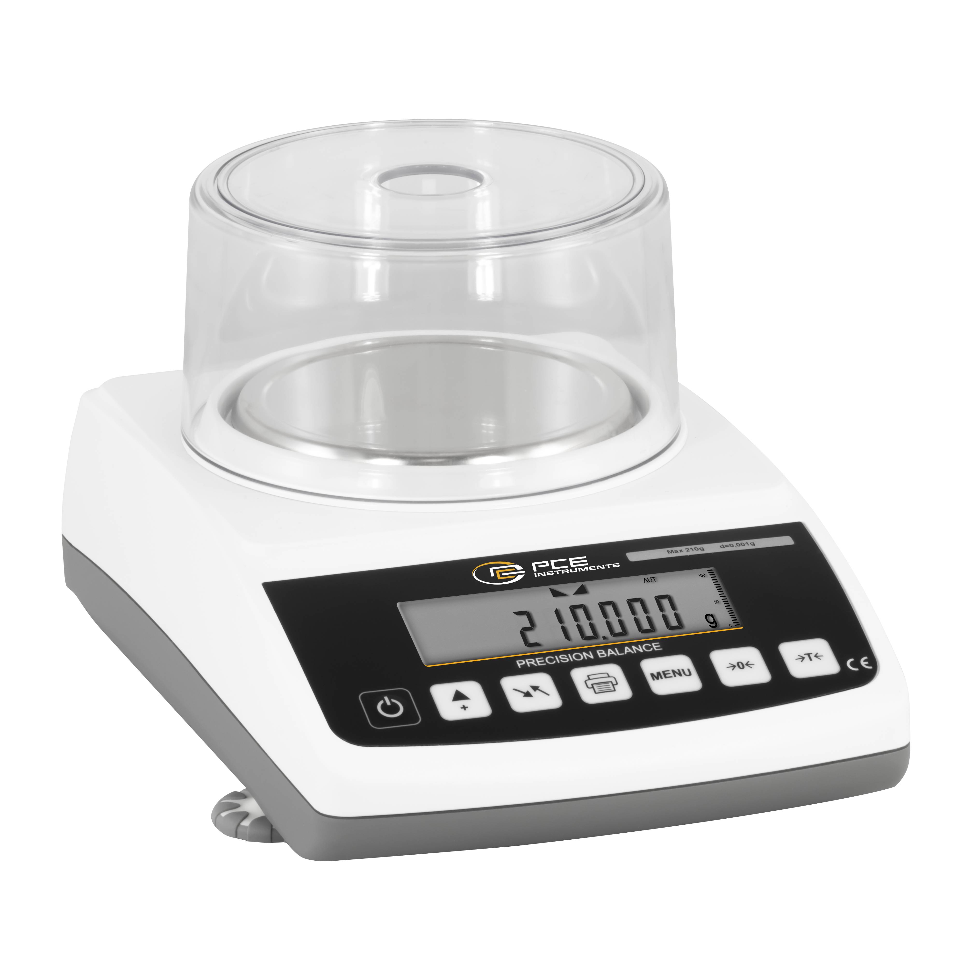 PCE Instruments Präzisionswaage PCE-BT 200 Wägebereich 210 g |Ablesbarkeit 0,001 g |Wägefläche Ø 115 mm |kalibrierfähig