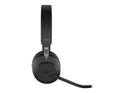 Jabra Evolve2 65 MS On Ear Headset Bluetooth® Stereo Schwarz Lautstärkeregelung, Batterieladeanzeige, Mikrofon-Stummschaltung