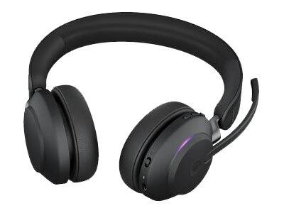 Jabra Evolve2 65 MS On Ear Headset Bluetooth® Stereo Schwarz Lautstärkeregelung, Batterieladeanzeige, Mikrofon-Stummschaltung