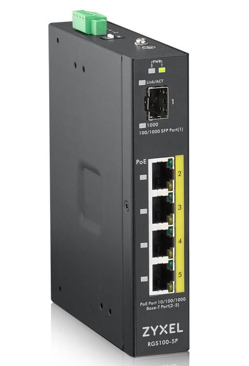 Zyxel RGS100-5P - Switch - unmanaged - 4 x 10/100/1000 (PoE+)