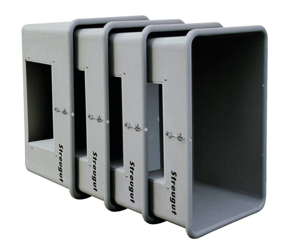 Streugutbehälter,700l,HxLxB 960x1340x990mm,GFK,grün,Deckel orange