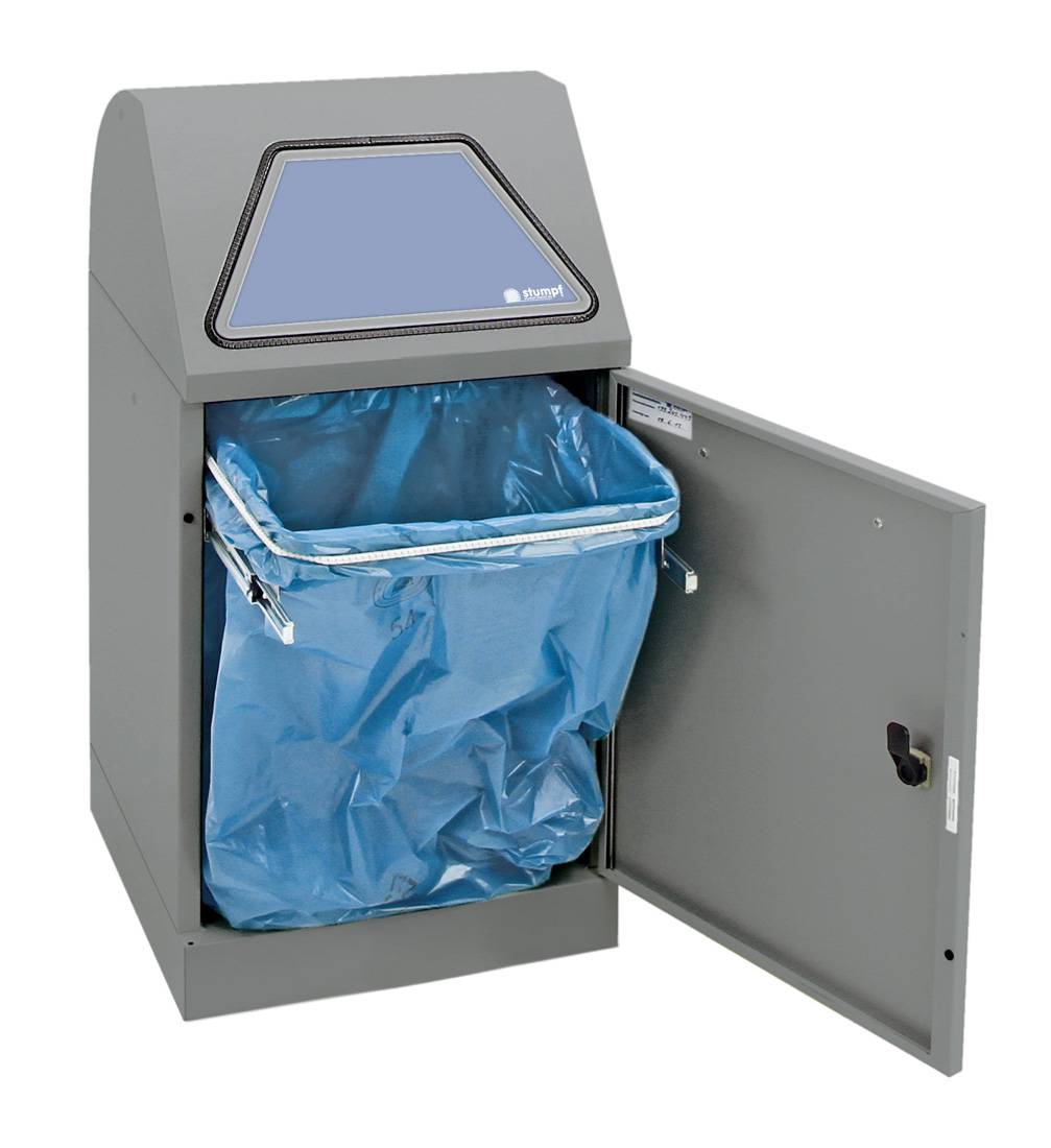 Abfalltrennung Modul-Vario 45, graualu-struktur, ProSlide-System, 45 Liter