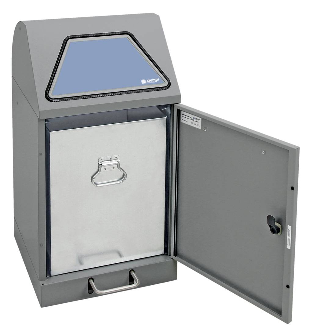 Abfalltrennung Modul-Vario 45, graualu-struktur, verzinkt. Innenbehälter, 45 Lit 625-045-1-2-100