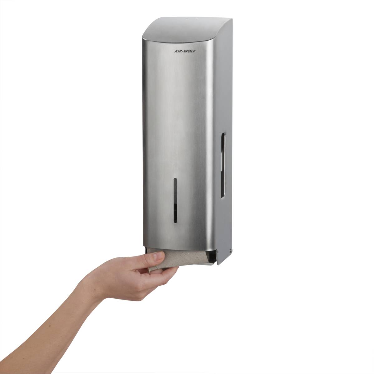 Toilettenpapierspender,HxBxT 377x119x130mm,f. 3 Rolle(n),Gehäuse Edelstahl