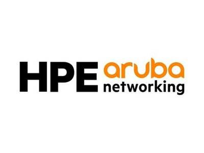 HPE Aruba Networking Logo auf weißem Hintergrund.