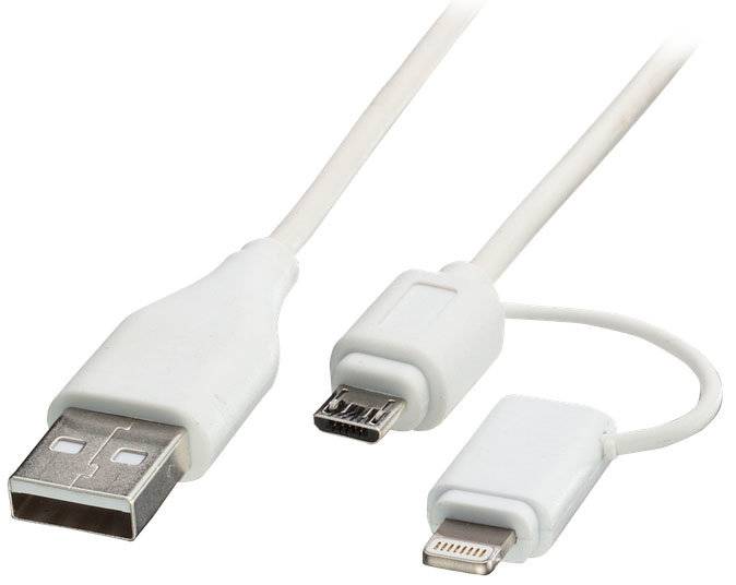 Lindy 31345 USB 2.0 an Micro-B & Lightning Kabel 1m