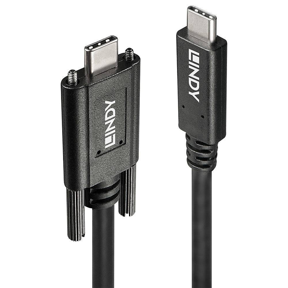 Lindy 41909 USB 3.1 C/C Kabel 1m, verschraubbar