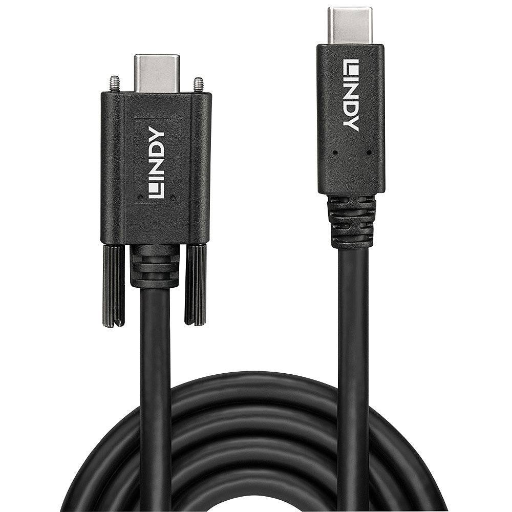 Lindy 41909 USB 3.1 C/C Kabel 1m, verschraubbar