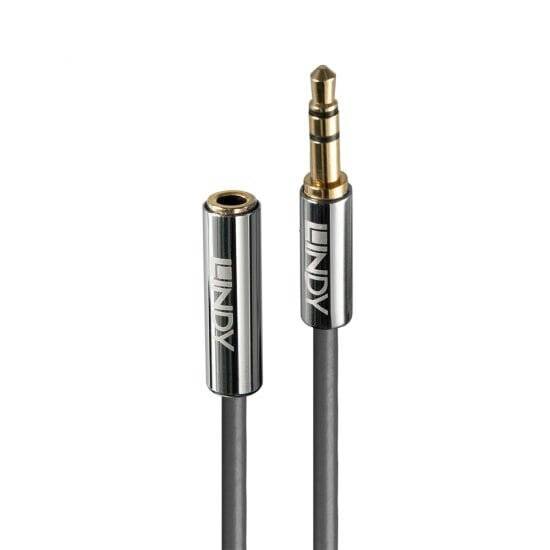 Zwei UNDY Audio-Kabelstecker: ein vergoldeter 3,5-mm-Stecker und eine passende Buchse auf grauen Kabeln.