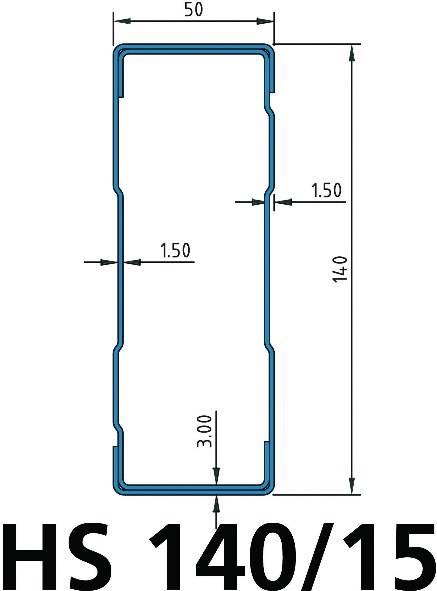 Holm 3600mm Holmtyp HS 140/15 rotorange ku.-besch.