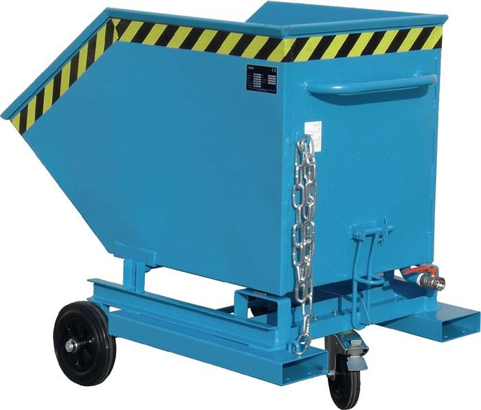 Späne-Kastenwagen 0,4 m³ L1315xB900xH1090mm lichtblau m.Lochblecheins.BAUER