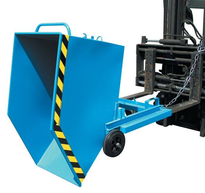 Späne-Kastenwagen 0,6 m³ L1395xB1070xH1220mm lichtblau m.Lochblecheins.BAUER