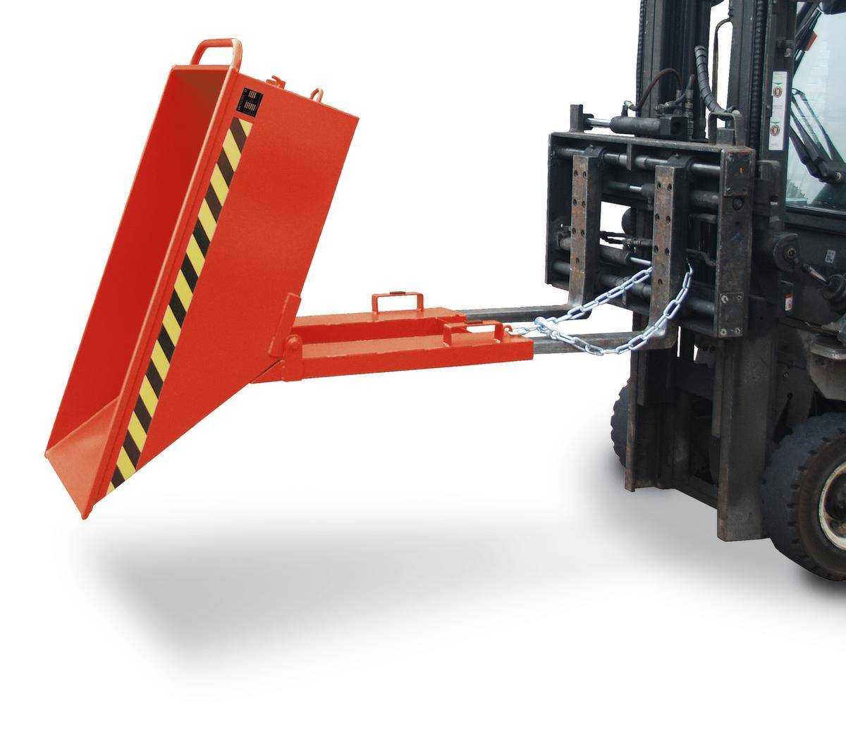 Kippmulde,HxLxB 610x1390x840mm,0,4m³,Tragl. 300kg,RAL3000,Einfahrtaschen