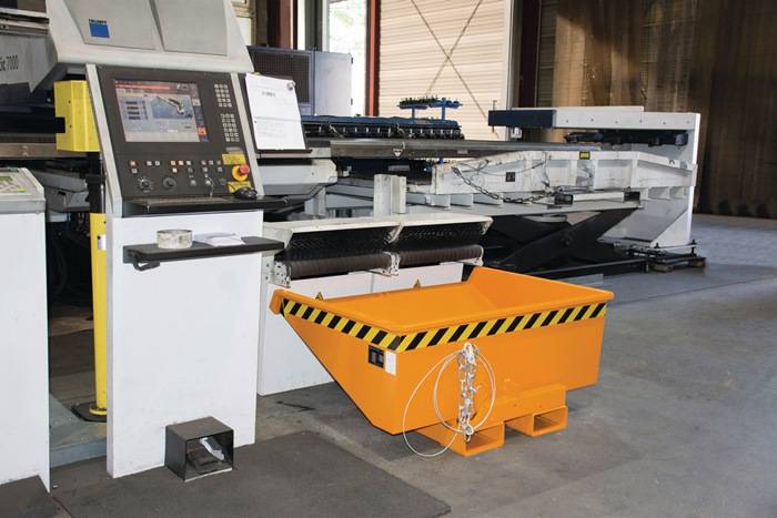 Minikippbehälter L960xB925xH540mm gelborange Inh.0,225 m³ Trgf.750kg 78kg BAUER