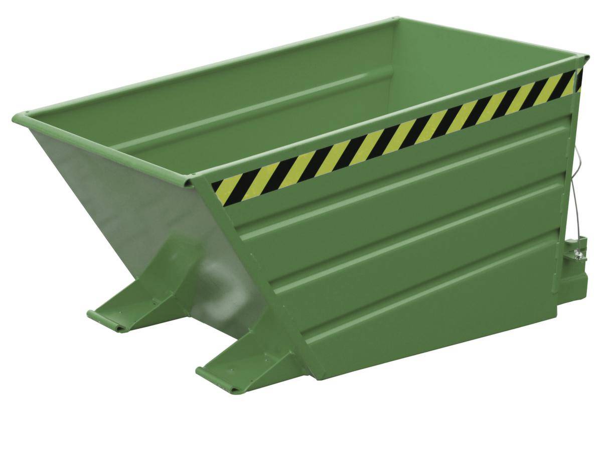 Kippbehälter,HxLxB 730x1375x800mm,0,5m³,Tragl. 750kg,Einfahrtaschen,abgeschrägt,RAL6011