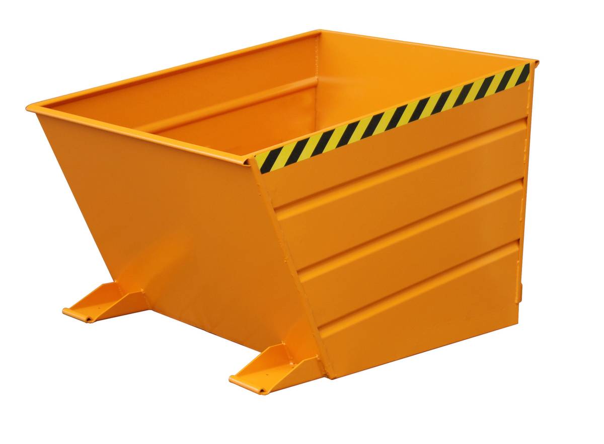 Kippbehälter,HxLxB 890x1445x800mm,0,65m³,Tragl. 1000kg,Einfahrtaschen,abgeschrägt,RAL2000