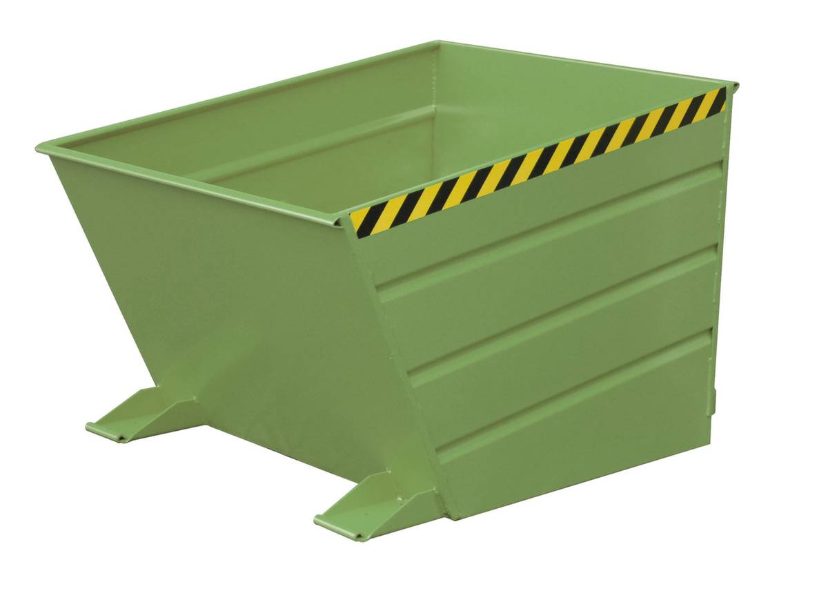 Kippbehälter,HxLxB 890x1445x800mm,0,65m³,Tragl. 1000kg,Einfahrtaschen,abgeschrägt,RAL6011