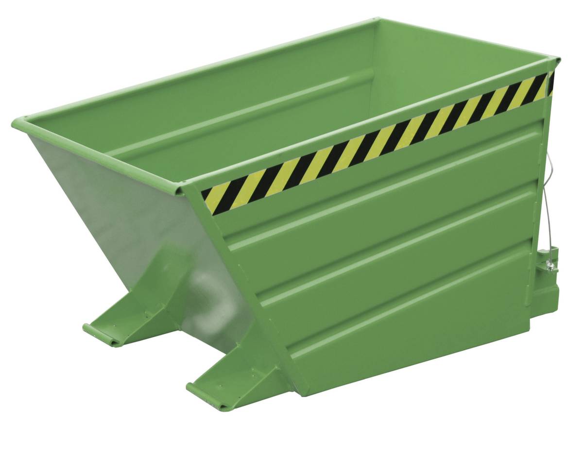 Kippbehälter,HxLxB 730x1375x1200mm,0,8m³,Tragl. 1000kg,Einfahrtaschen,abgeschrägt,RAL6011
