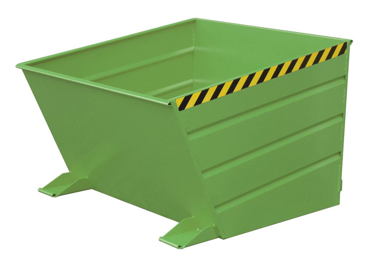 Kippbehälter,HxLxB 890x1445x1200mm,1m³,Tragl. 1500kg,Einfahrtaschen,abgeschrägt,RAL6011