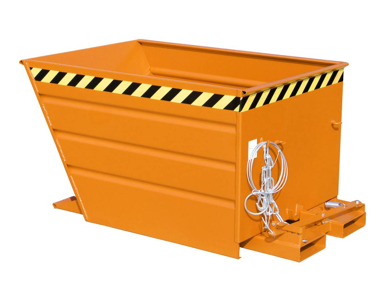 Kippbehälter,HxLxB 890x1440x800mm,0,7m³,Tragl. 1000kg,Einfahrtaschen,gerade,RAL2000
