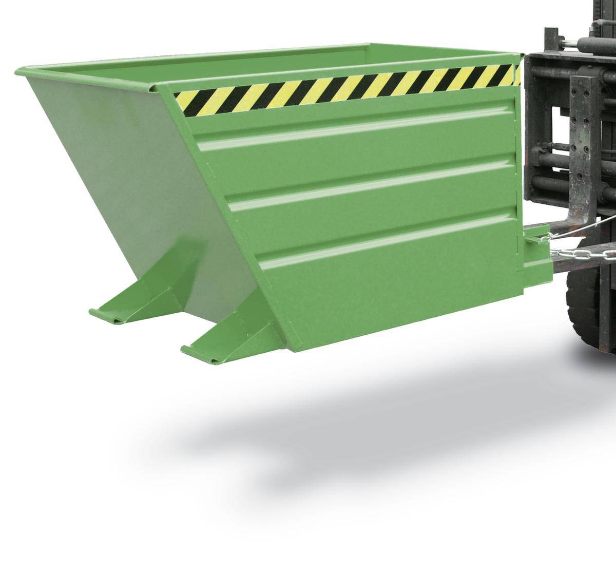 Kippbehälter,HxLxB 890x1440x800mm,0,7m³,Tragl. 1000kg,Einfahrtaschen,gerade,RAL6011