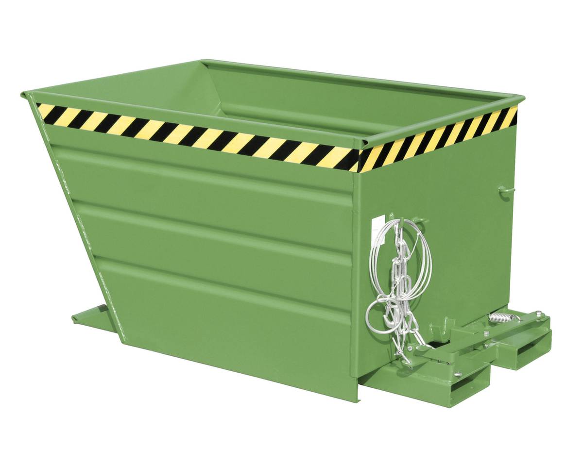 Kippbehälter,HxLxB 730x1370x1200mm,0,9m³,Tragl. 1000kg,Einfahrtaschen,gerade,RAL6011