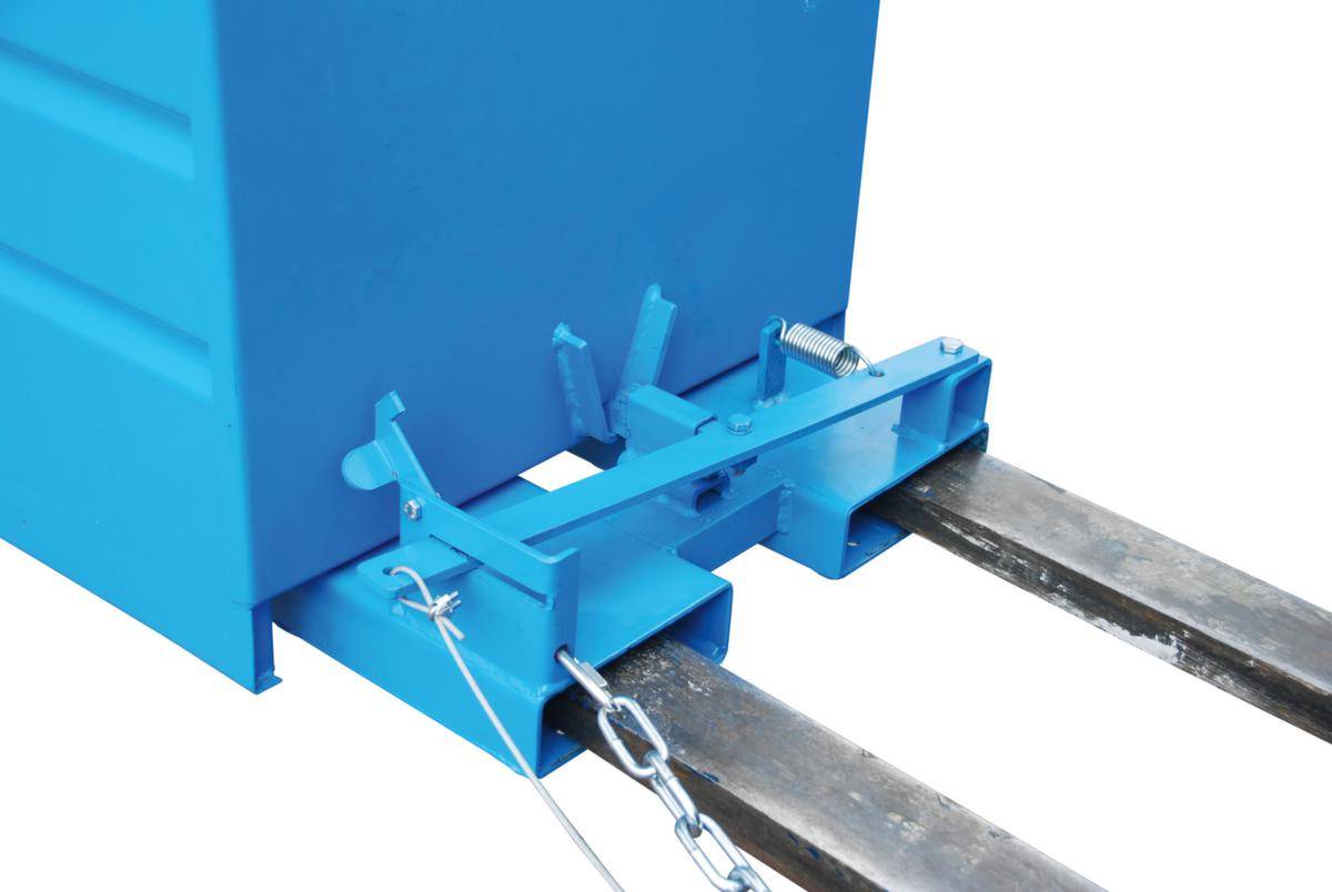 Kippbehälter,HxLxB 730x1370x1200mm,0,9m³,Tragl. 1000kg,Einfahrtaschen,gerade,grau