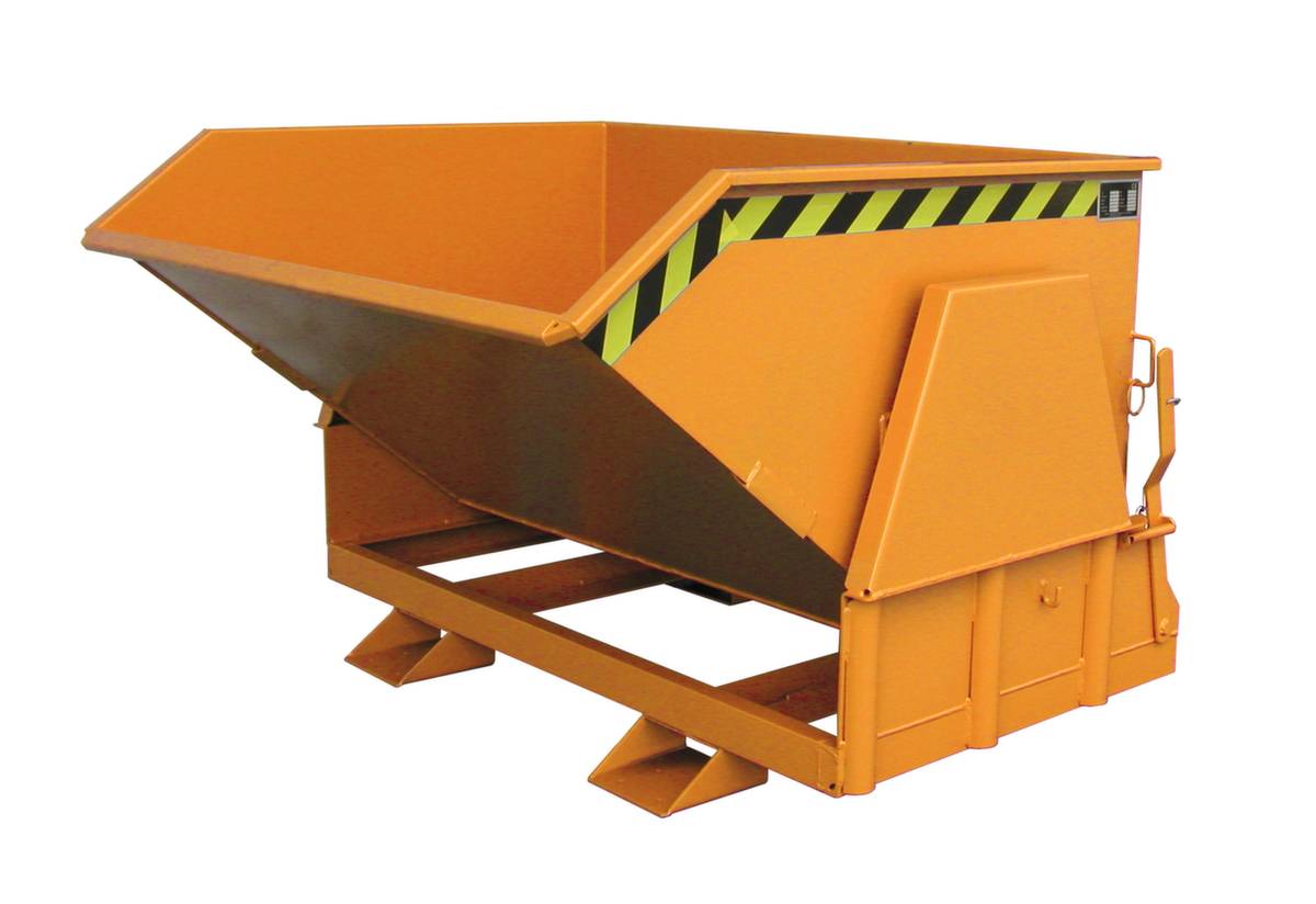 Kippbehälter,HxLxB 945x1150x850mm,0,3m³,Tragl. 750kg,Einfahrtaschen,RAL2000