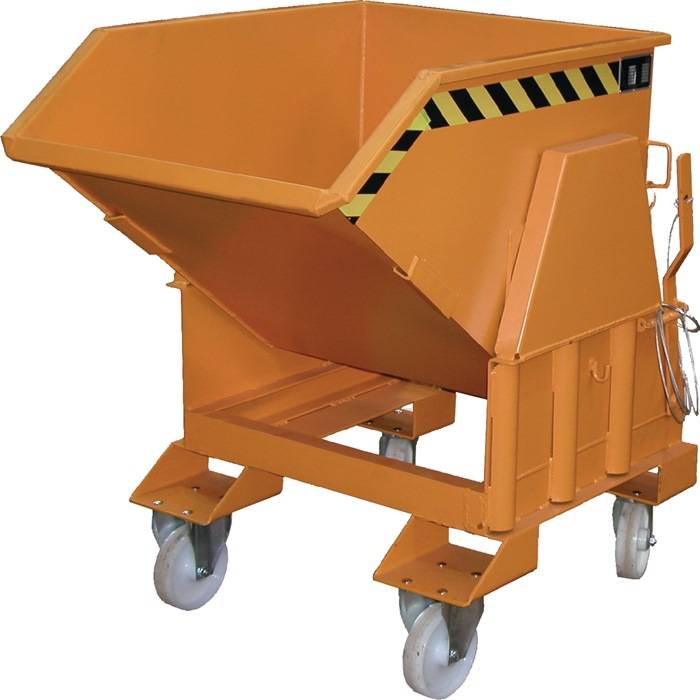 Kippbehälter L1455xB850xH1070mm gelborange Inh.0,5 m³ f.schwe.Materialien BAUER
