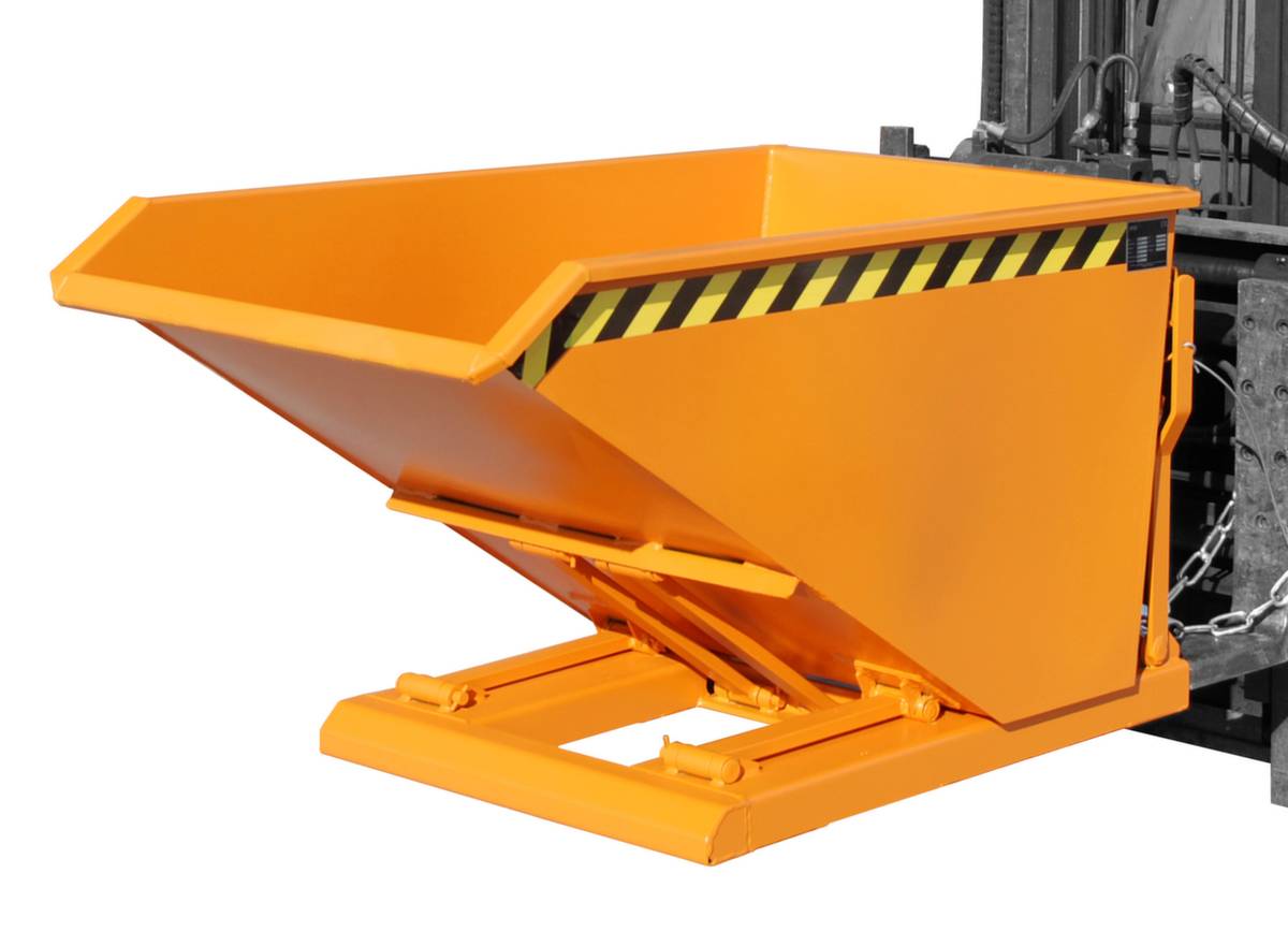 Kippbehälter,HxLxB 760x1450x840mm,0,5m³,Tragl. 1000kg,Einfahrtaschen,Vollblech,RAL2000