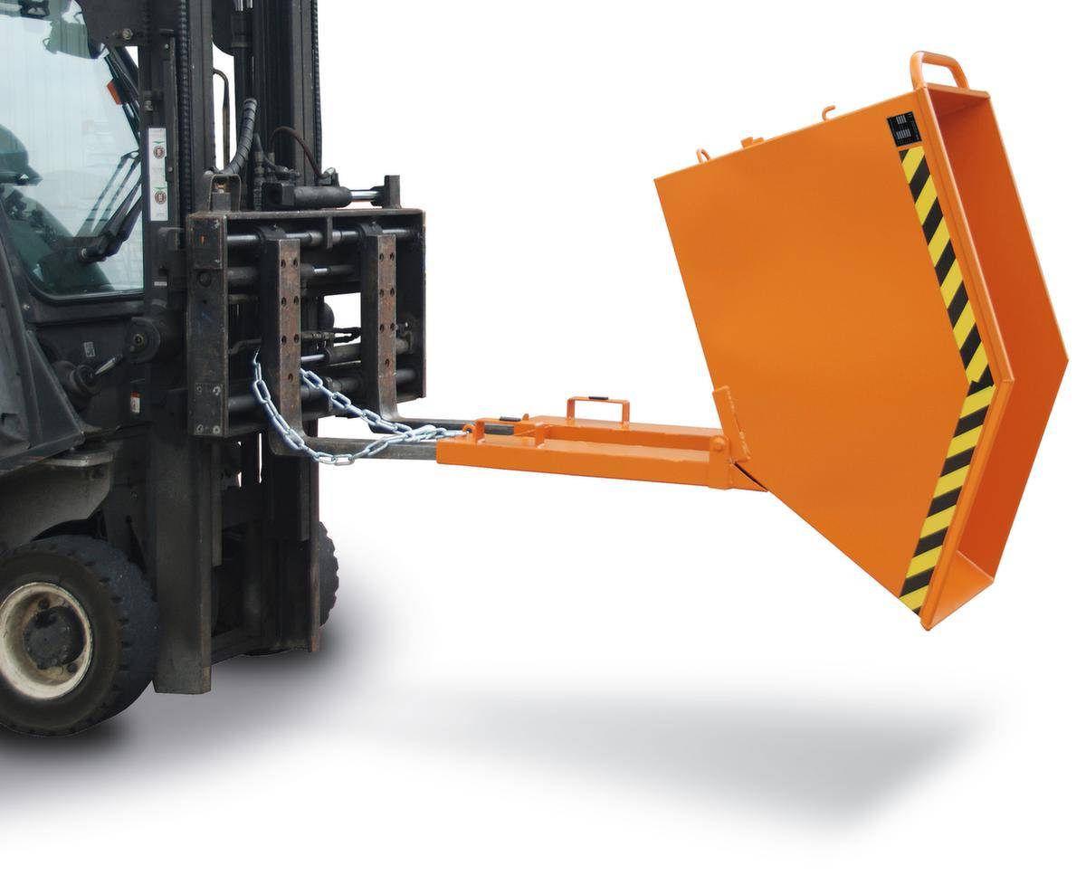 Späne-Kippbehälter,HxLxB 740x1115x590mm,0,25m³,Tragl. 300kg,Einfahrtaschen,RAL3000