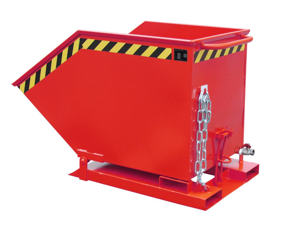 Späne-Kippbehälter,HxLxB 840x1320x670mm,0,4m³,Tragl. 300kg,Einfahrtaschen,RAL3000