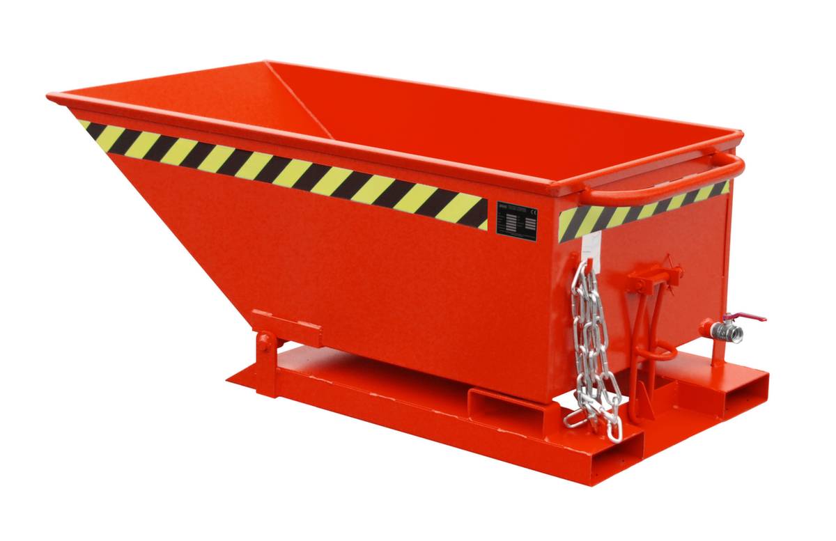 Späne-Kippmulde,HxLxB 530x1375x670mm,0,25m³,Tragl. 300kg,Einfahrtaschen,RAL3000