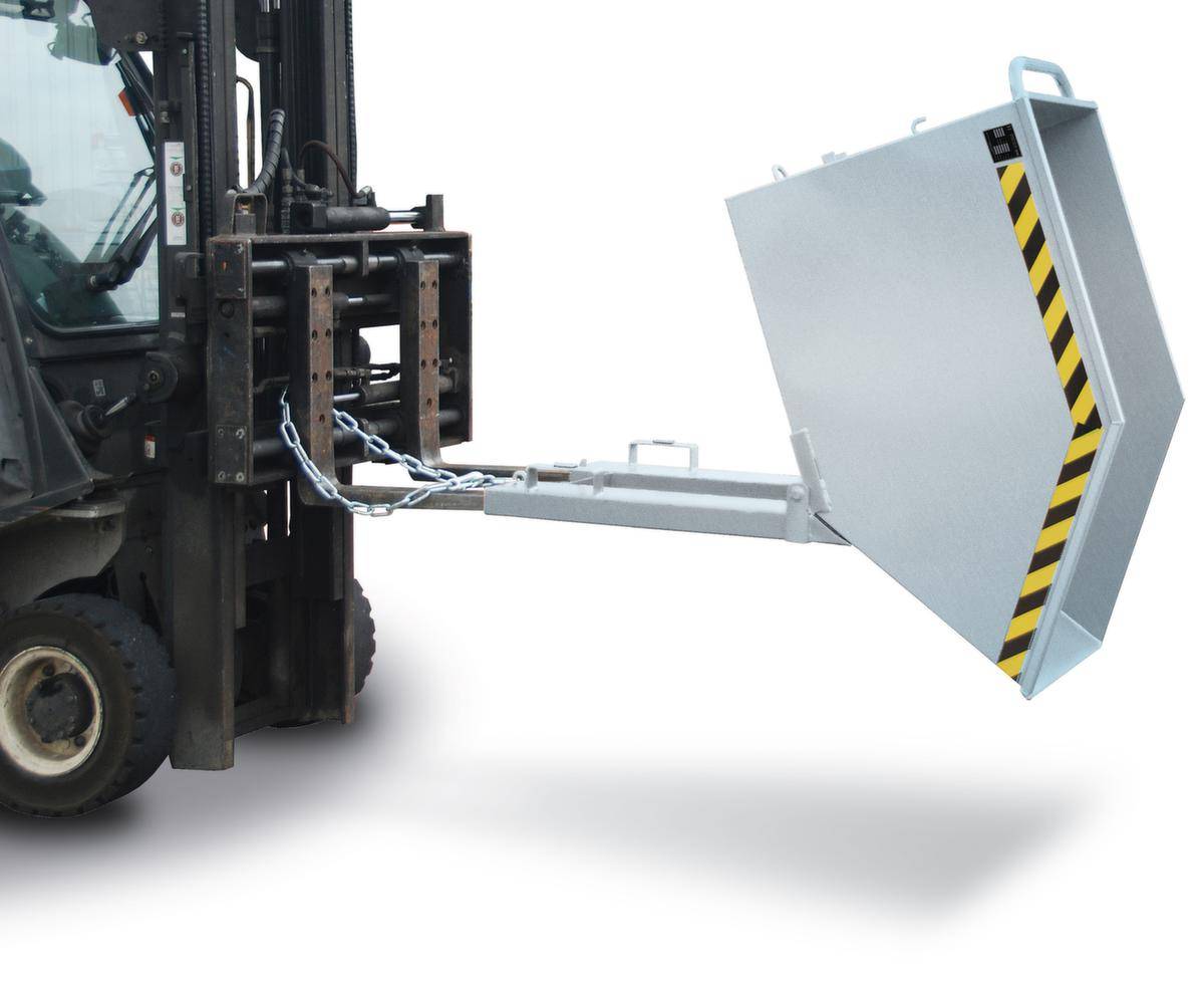 Späne-Kippbehälter,HxLxB 975x1420x1110mm,1m³,Tragl. 300kg,Einfahrtaschen,verzinkt