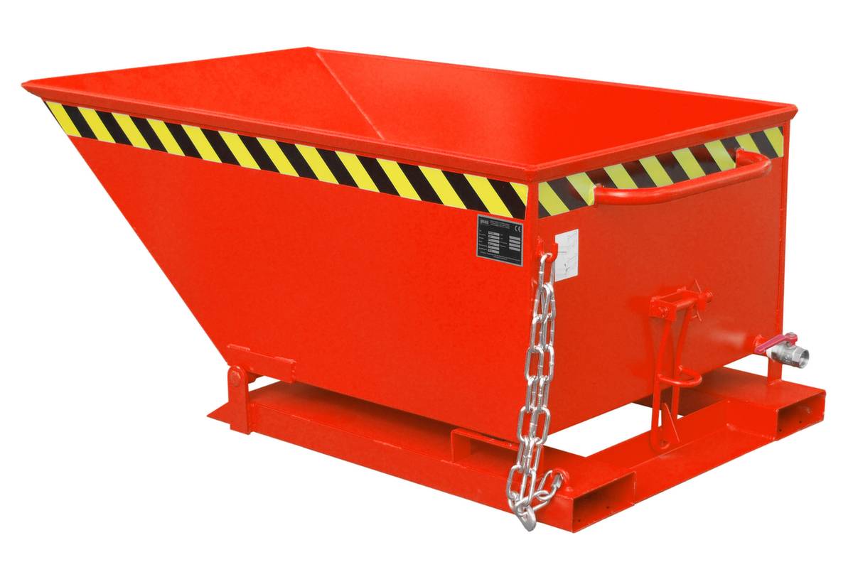 Späne-Kippmulde,HxLxB 610x1390x840mm,0,4m³,Tragl. 300kg,Einfahrtaschen,RAL3000