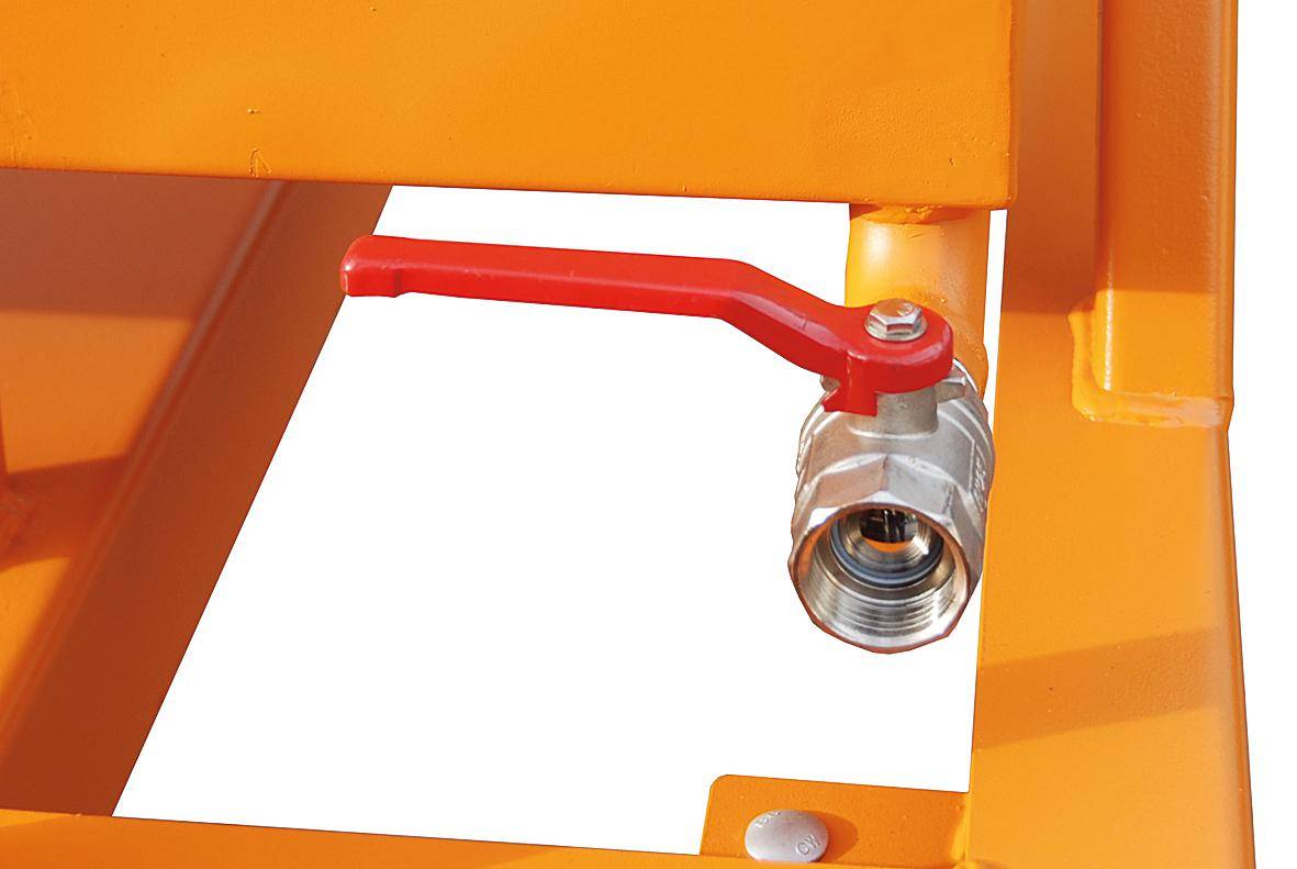 Späne-Kippmulde,HxLxB 1275x1345x1200mm,0,7m³,Tragl. 1000kg,Rollen und Einfahrtaschen,RAL2000