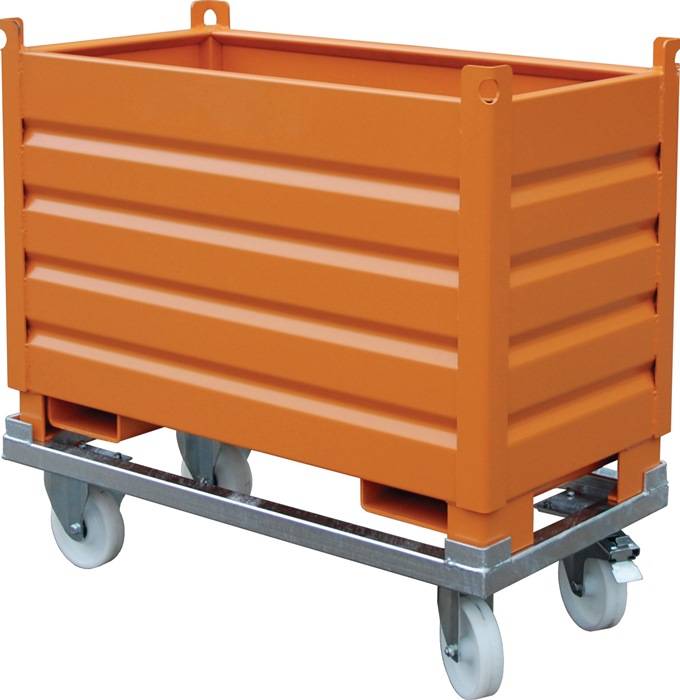 Sammelbehälter 0,5 m³ L600xB1200xH850mm lack.gelborange