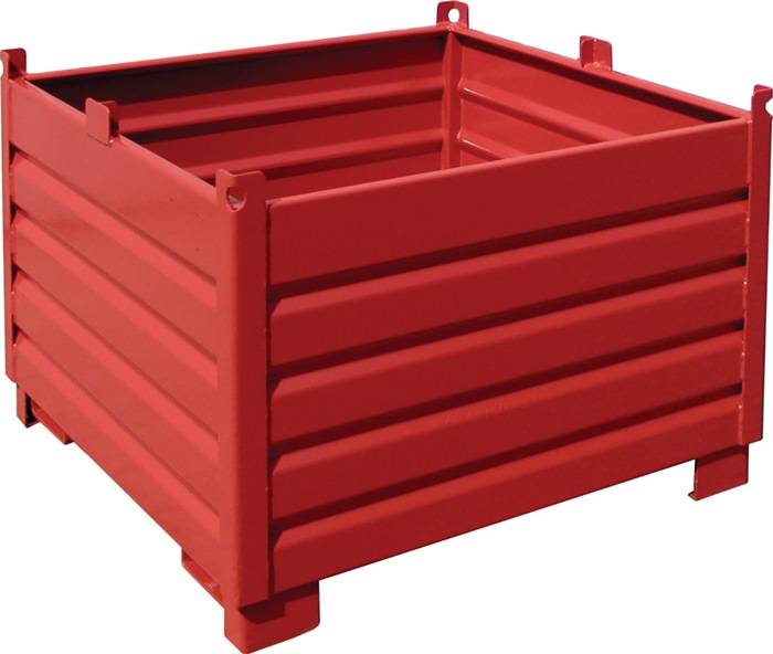 Sammelbehälter 1,0 m³ L1200xB1200xH850mm lack.feuerrrot,RAL 3000