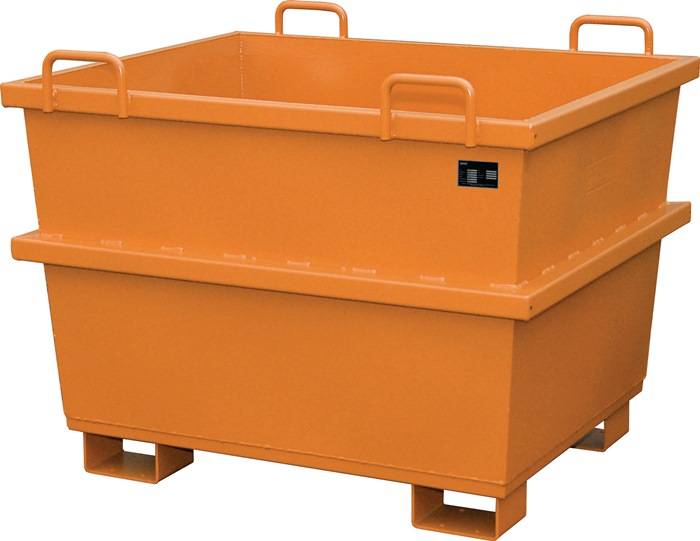 Universalbehälter 0,75 m³ L1040xB1200xH960mm lack.gelborange