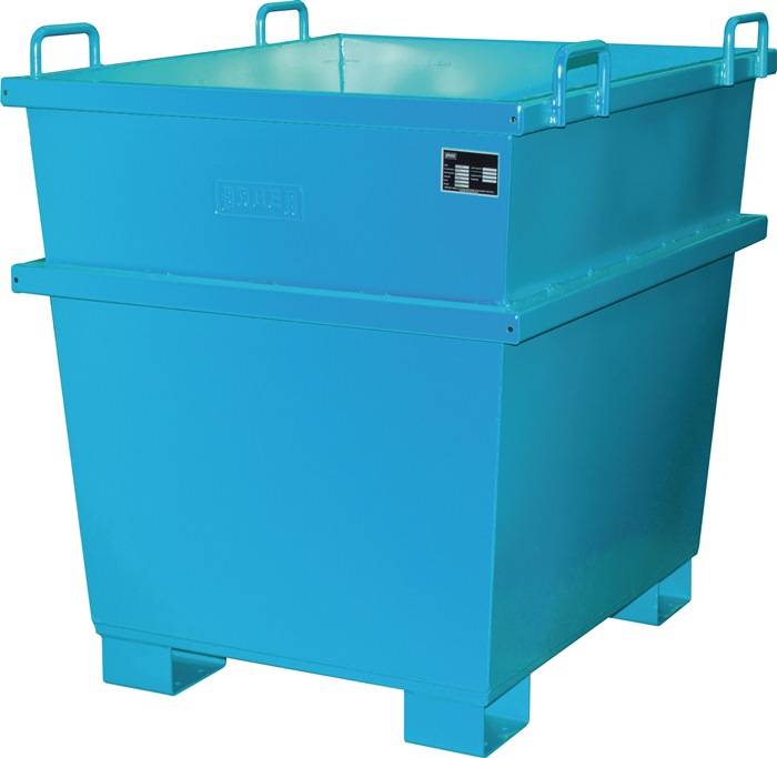 Klappbodenbehälter 1,0m³ L1040xB1200xH1215mm blau Einfahrtaschen u.Einfahrbügeln