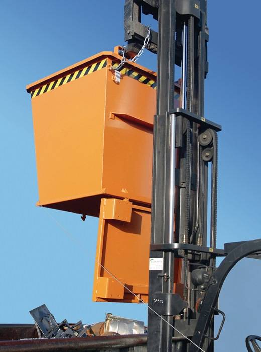 Klappbodenbehälter 0,5 m³ L1200xB1040xH715mm lack.gelborange