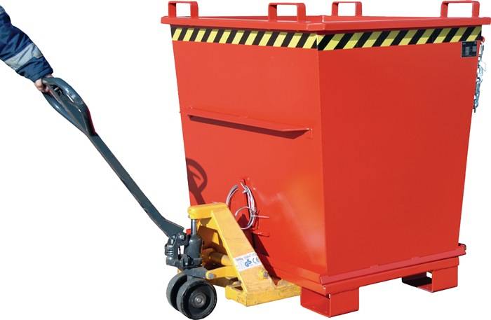 Klappbodenbehälter 1,0 m³ L1200xB1040xH1270mm verz.silber o.Zentrierwände BAUER