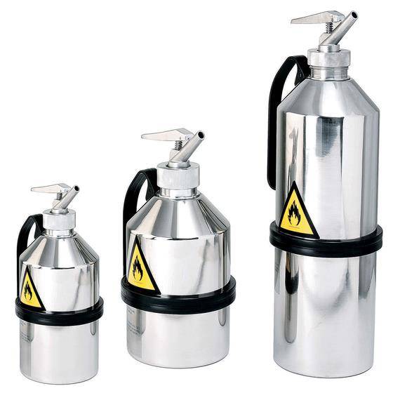 Sicherheitsbehälter Dosierbehälter aus Edelstahl für brennbare Flüssigkeiten, 2,5 Liter, Ø145x280mm