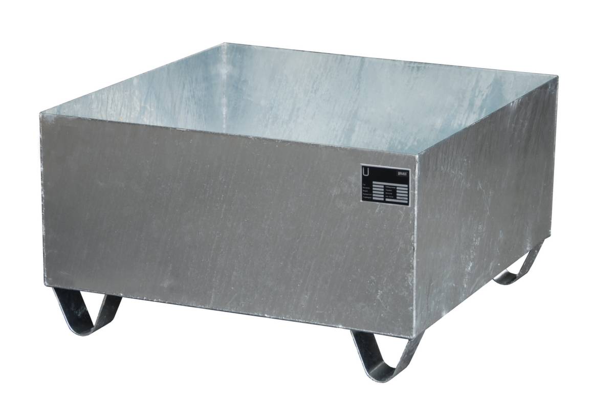 Auffangwanne,f. 1x200l Fass,Auffangvol. 210l,HxBxT 460x800x800mm,Stahl verzinkt
