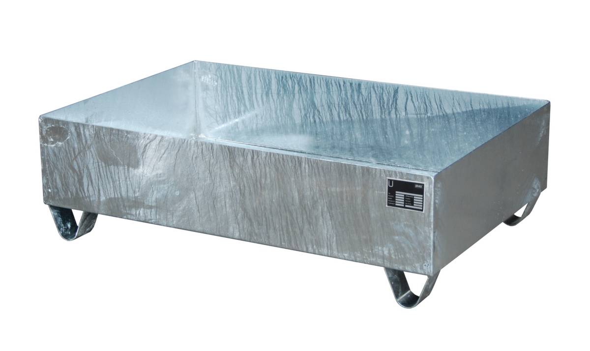 Auffangwanne,f. 2x200l Fass,Auffangvol. 224l,HxBxT 360x1200x800mm,Stahl verzinkt