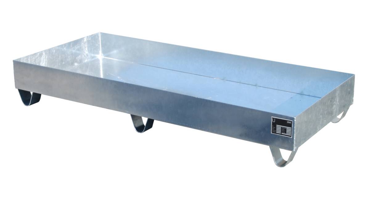 Auffangwanne,f. 3x200l Fass,Auffangvol. 217l,HxBxT 275x1800x800mm,Stahl verzinkt